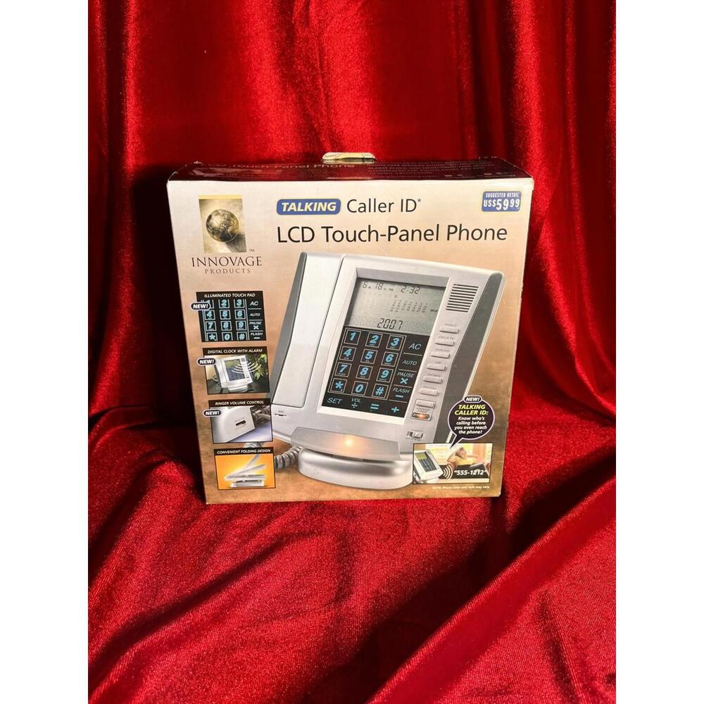 Talking Caller ID LCD Touch Panel Landline Silver Phone Innovage Products, New